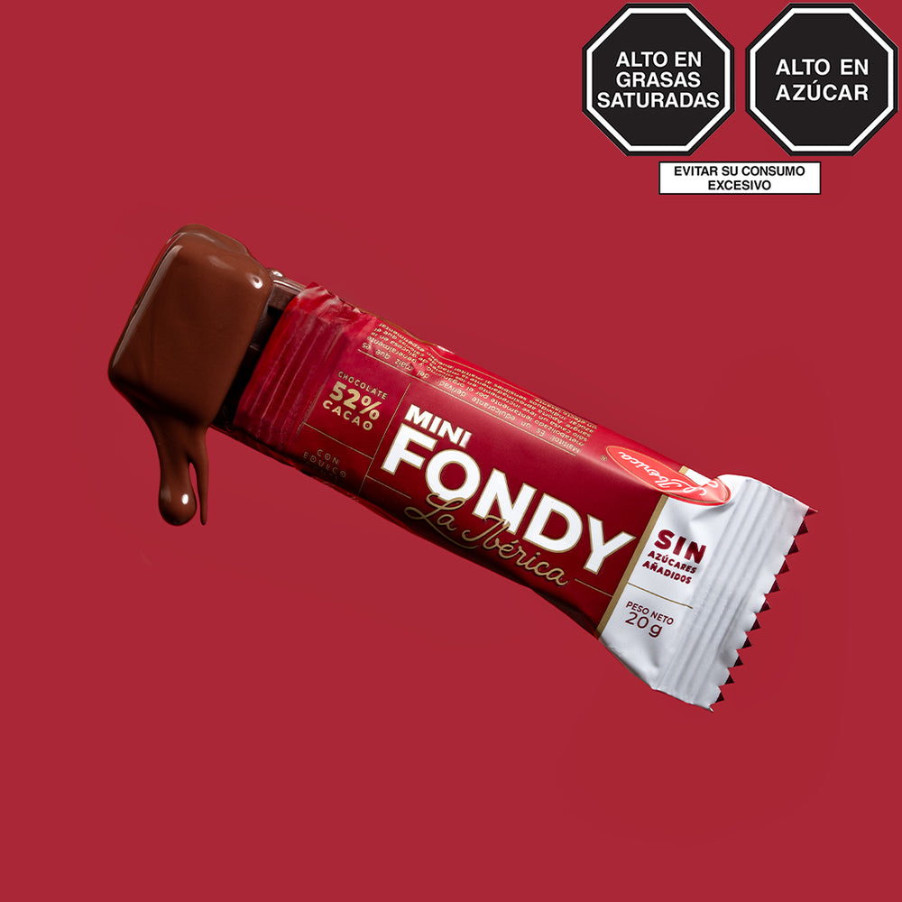 Mini Fondy La Ibérica 52% cacao Sin Azúcares Añadidos x 20g