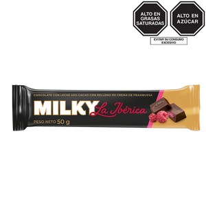 Barra Milky La Ibérica con Frambuesa x 50 g
