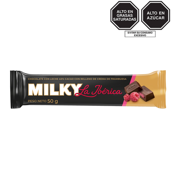 Barra Milky La Ibérica con Frambuesa x 50 g