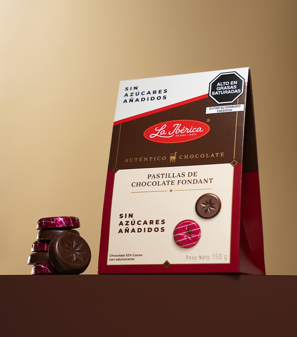 Pastillas Fondant 52% cacao Sin Azúcares Añadidos x 150 g