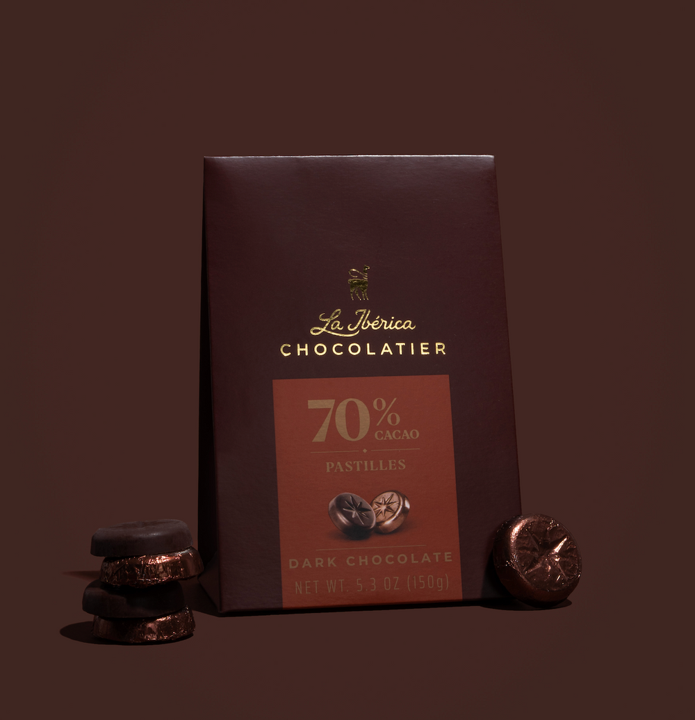 Pastillas de chocolate 70% cacao x 150 g