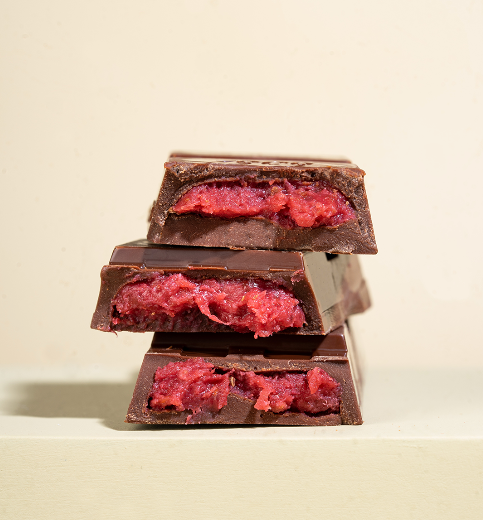 Barra Milky La Ibérica con Frambuesa x 50 g x 10 pzs