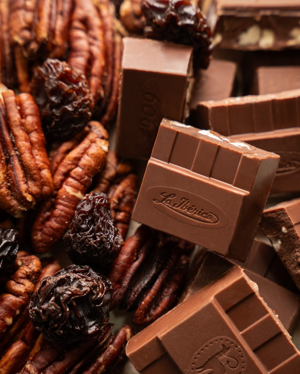 Barra Milky La Ibérica con pecanas y pasas x 50 g