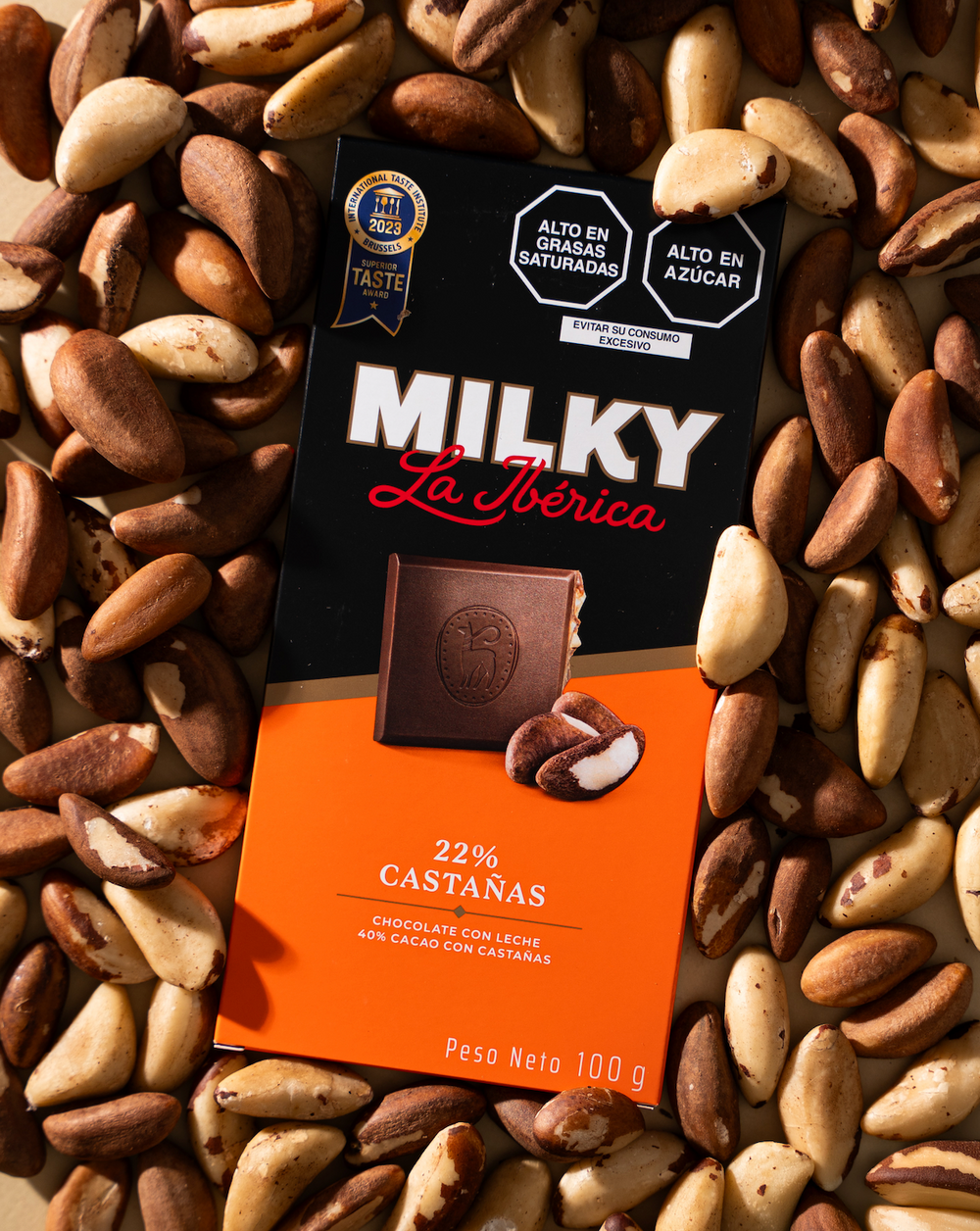 Tableta Milky La Ibérica castaña x 100 g x 6 pzs