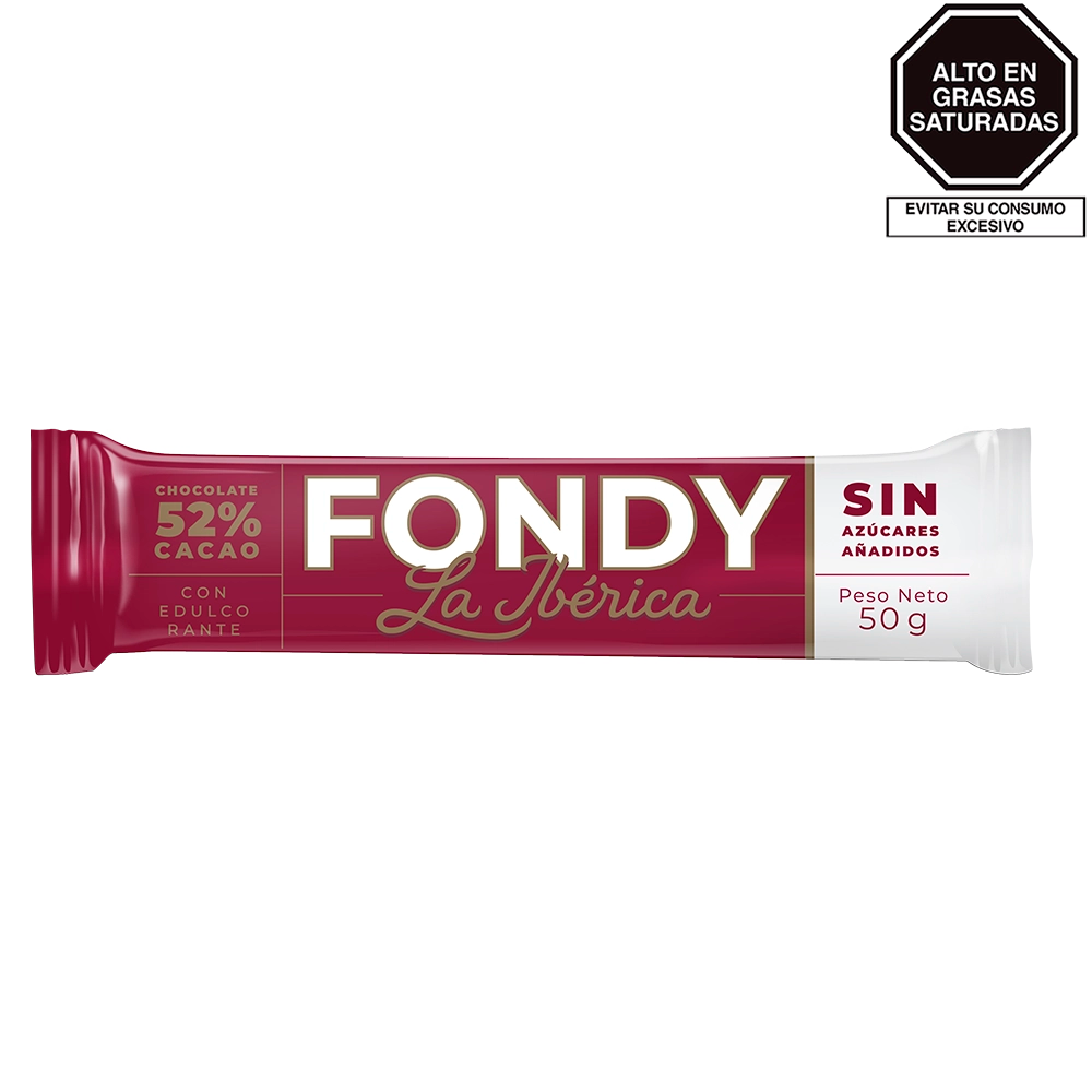 Barra Fondy La Ibérica Sin Azúcares Añadidos x 50 g