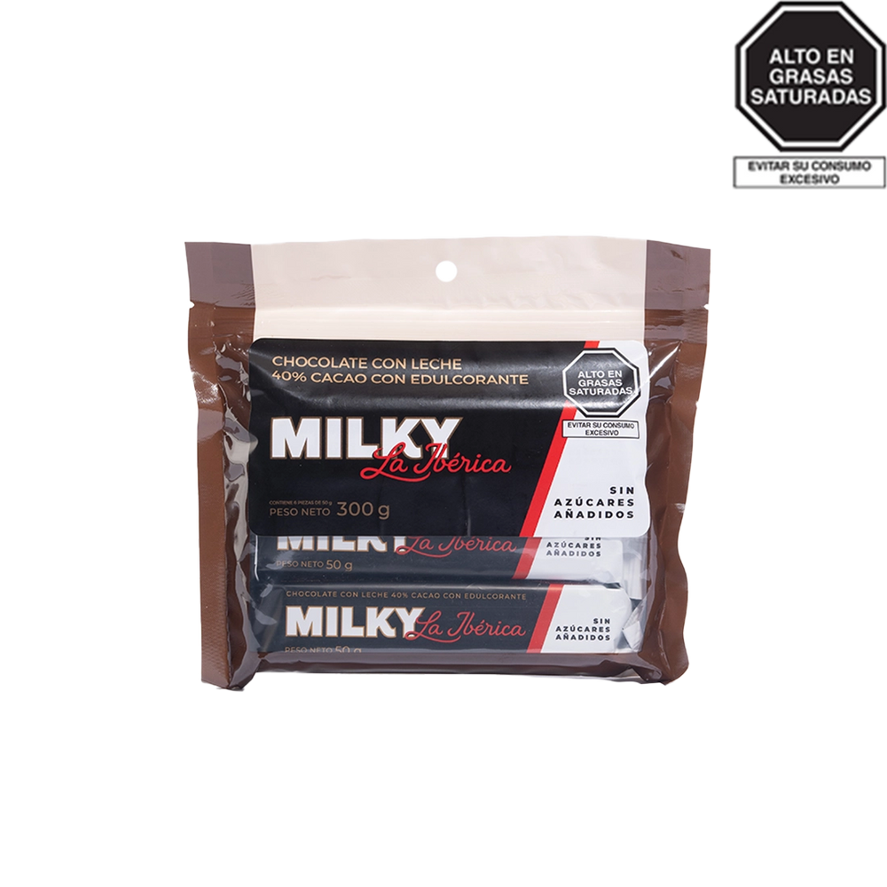 Barra Milky La Ibérica Sin Azúcares Añadidos x 50 g x 6 pzs