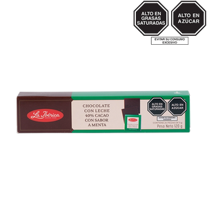 Mini tabletas de chocolate con leche 40% cacao sabor a menta