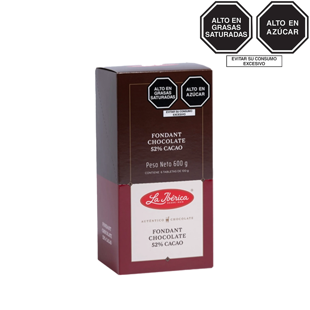 Tableta de chocolate fondant x 100 g x 6 pzs