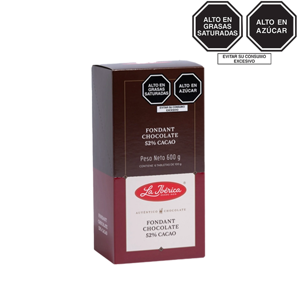 Tableta de chocolate fondant x 100 g x 6 pzs