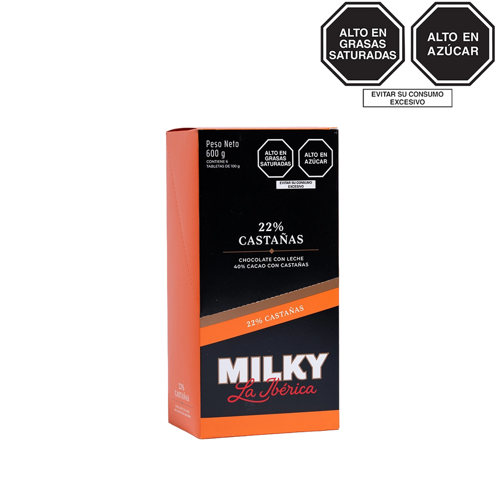 Tableta Milky La Ibérica castaña x 100 g x 6 pzs