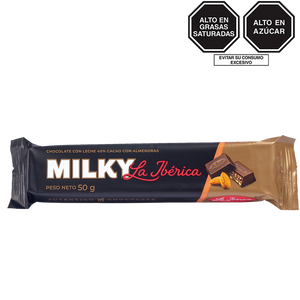 Barra Milky La Ibérica con Almendras x 50 g