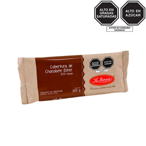 Chocolate bitter para cobertura 52% cacao x 200 g