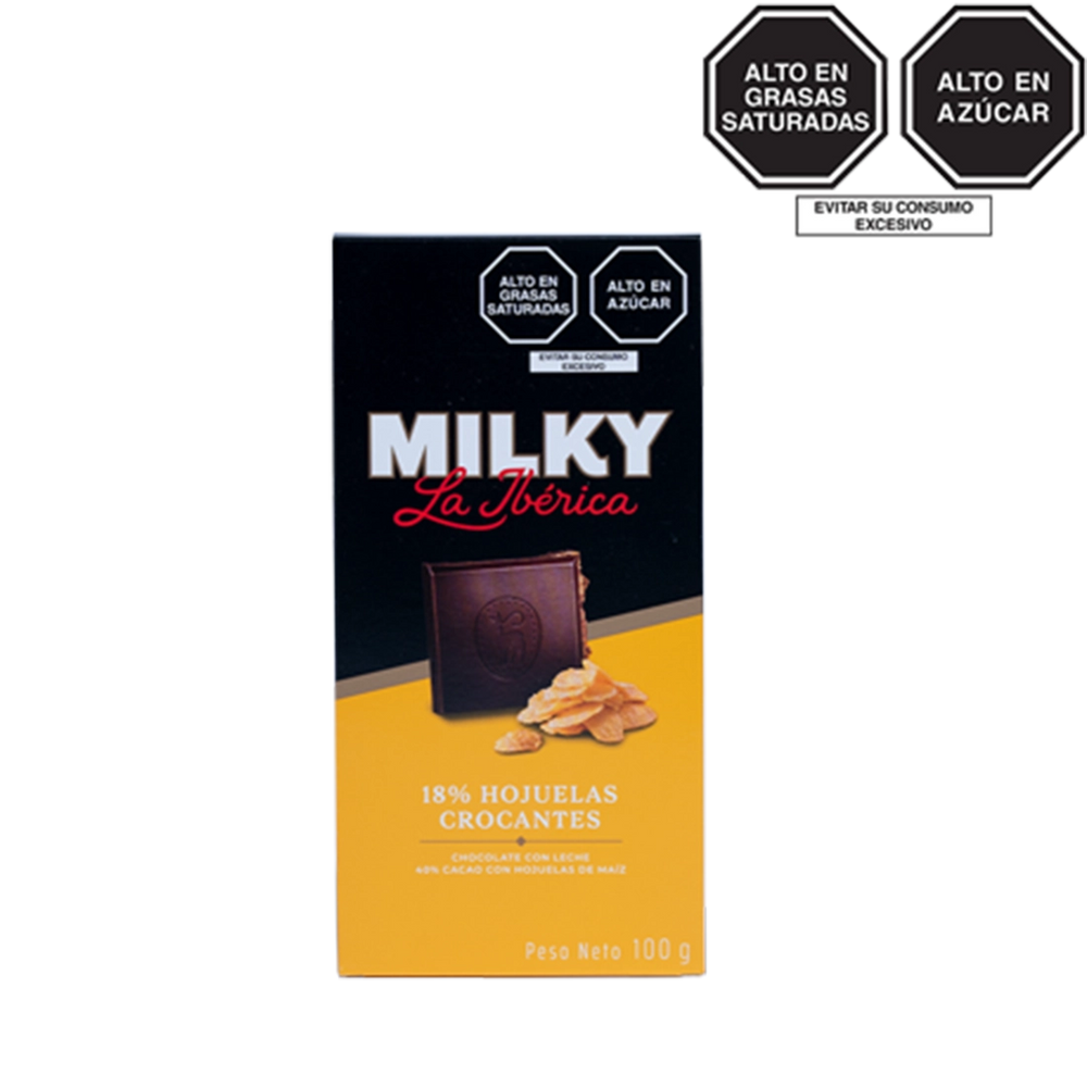 Tableta Milky La Ibérica Hojuelas Crocantes x 100g