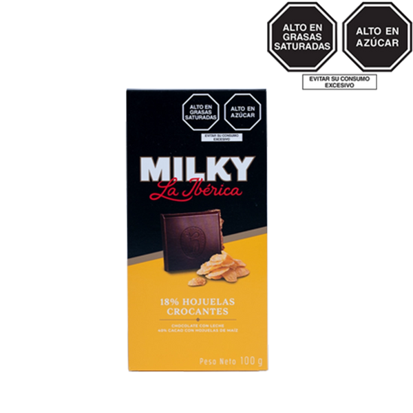 Tableta Milky La Ibérica Hojuelas Crocantes x 100g