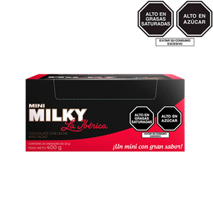 Barra mini milky la ibérica x 20 g x 20 pzs