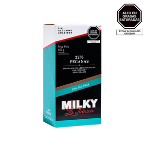 Tableta Milky La Ibérica pecanas Sin Azúcares Añadidos x 100 g x 6pzs