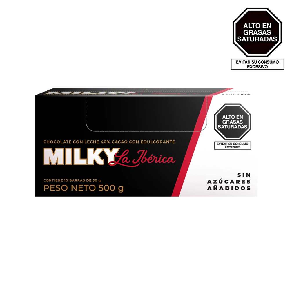 Barras Milky La Ibérica Sin Azúcares Añadidos x 50 g x 10 pzs