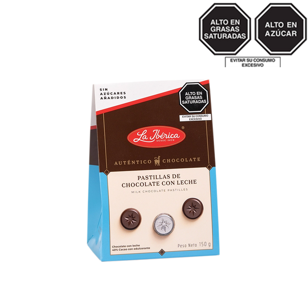 Pastillas de chocolate con leche 40% cacao Sin Azúcares Añadidos x 150g