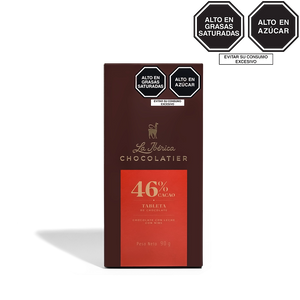 Tableta de chocolate 46% con leche con nibs x 90g
