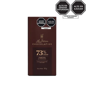 Tableta de Chocolate amargo 73% cacao con nibs x 90g