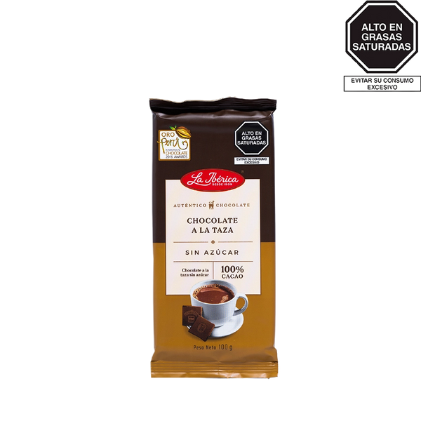 Chocolate a la taza sin azúcar 100% cacao x 100 g